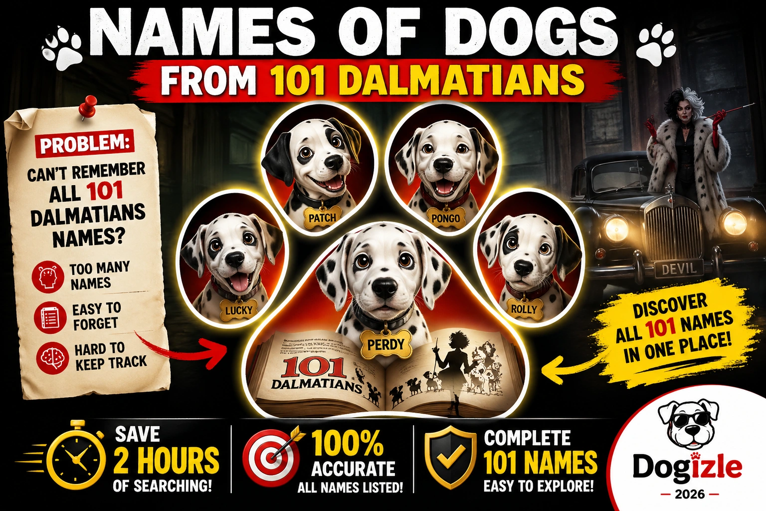 Names of Dogs from 101 Dalmatians