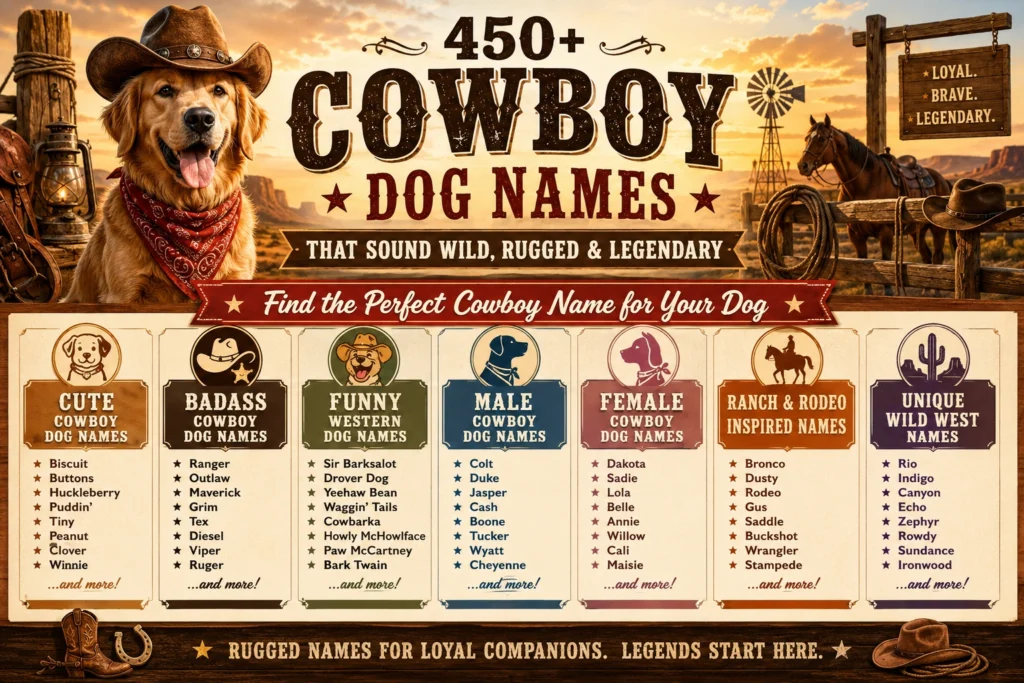 450+ Cowboy Dog Names