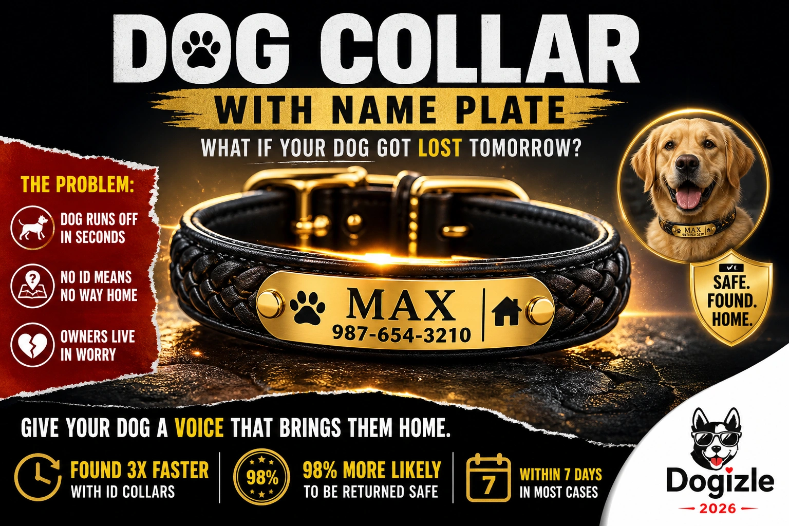 Best Dog Collar With Name Plate