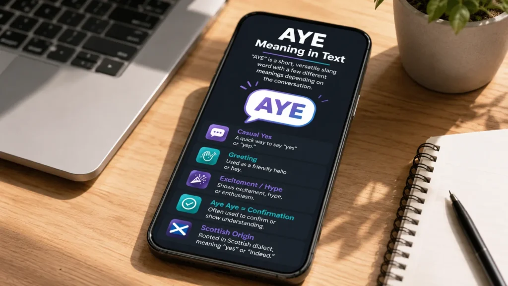 AYE Meaning in Text