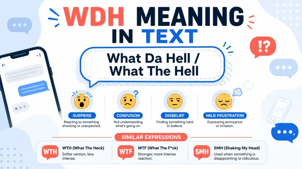 WDH Meaning in Text