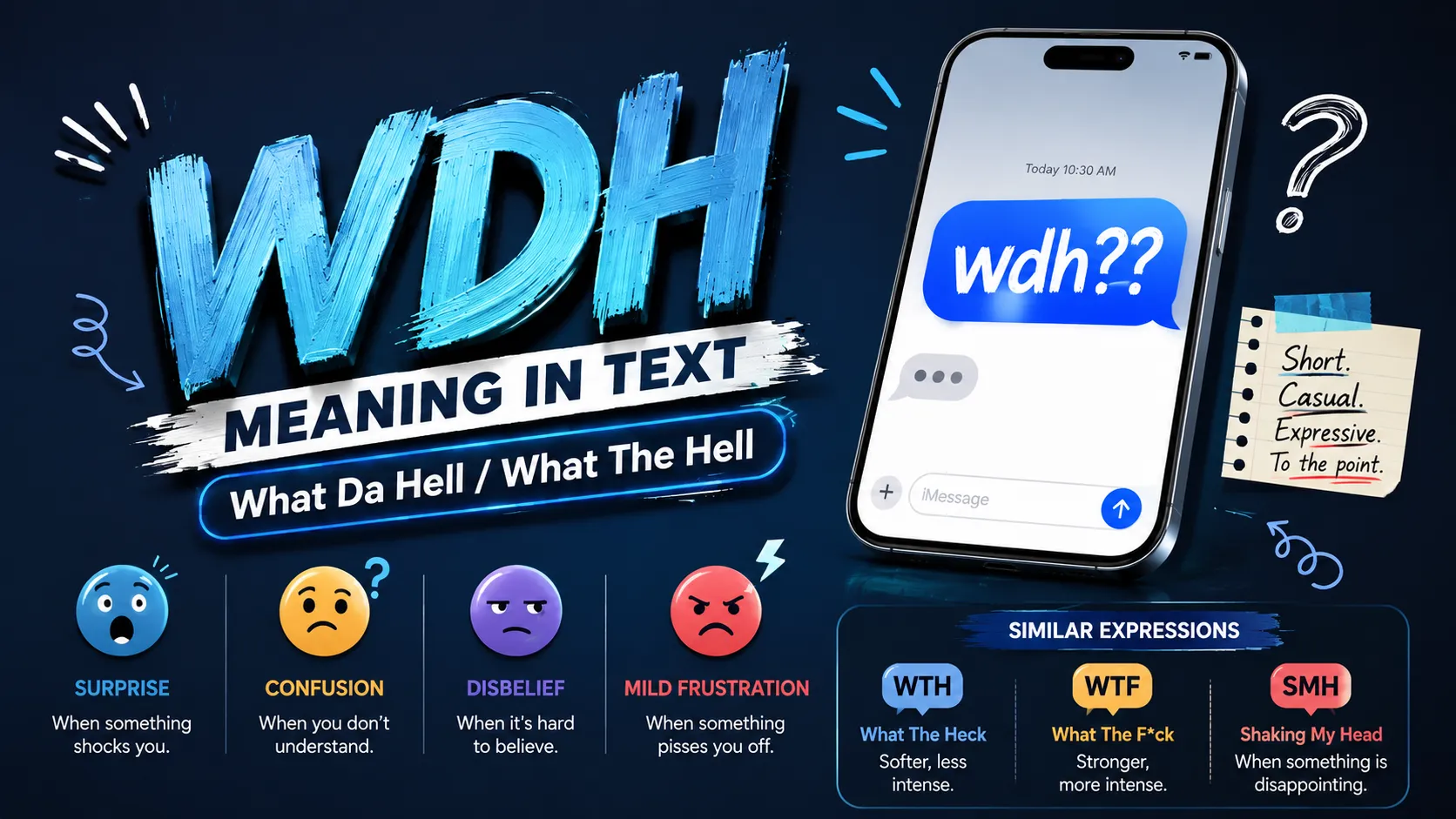WDH Meaning in Text