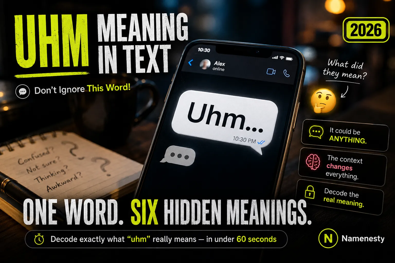 UHM Meaning in Text