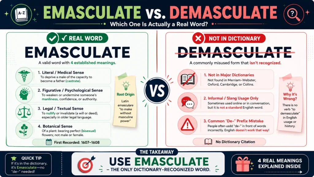 Emasculate vs. Demasculate